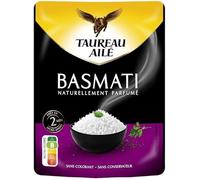TAUREAU AILE - Riz Basmati Naturellement Parfumé - Micro-Ondable - Repas Express Prêt en 2 Minutes · Idéal Bureau, Pique-Nique et Repas Express - le paquet de 220g - Le Lot De 4