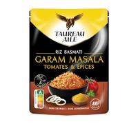 TAUREAU AILE - Riz Basmati Parfumé Garam Masala, Saveur Authentique et Pratique Micro-ondes, 220g