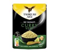 TAUREAU AILE - Riz Basmati Savoureux au Curry Vert, Prêt en Micro-ondes pour un Repas Rapide, 220g