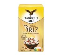 TAUREAU AILE - Riz Long Blanc Rouge et Sauvage - Prêt en 15 Minutes · Trio de Riz Colorés Alliance Goût et Nutrition - le paquet de 500g - Le Lot De 4
