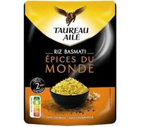 TAUREAU AILE - Riz Micro-Ondes Basmati Épices Du Monde - Gingembre, Cumin, Ail & Poivre Noir - Épices du Monde · Origine du Riz : Inde - le paquet de 220g - Le Lot De 4