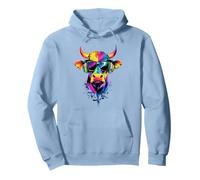 Taureau Bulle Bœuf Domestique Ferme Vache Taurus Sweat à Capuche, Unisexe pour Adultes, Bleu poudré, L