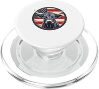 Taureau Drapeau américain rodéo Vieilli Cowboy Rouge Western PopSockets PopGrip pour MagSafe