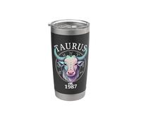 Taureau du zodiaque né en 1987 Gobelet isotherme en acier inoxydable double paroi