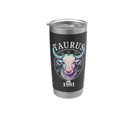 Taureau du zodiaque né en 1991 Gobelet isotherme en acier inoxydable double paroi