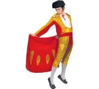Taureau Elégance dorée Cultures du monde Costume Matador Enterrement de vie de garçon Tradition Costume homme Carnaval Vêtements de fête Rouge Glamour, Taille : 48 - 50 (M) Couleur : Or