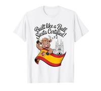 Taureau Espagnol avec Drapeau Espagnol Barcelone Landmark Travel T-Shirt