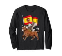 Taureau Espagnol Drapeau de l'Espagne Fier héritage Espagnol Manche Longue
