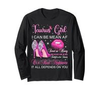 Taureau Fille Anniversaire Talons Hauts Lèvres Dégoulinant Zodiac Manche Longue