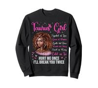 Taureau Fille Noire Reine Zodiaque Anniversaire Afro Cheveux Naturels Sweatshirt