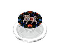 Taureau Folk Art Signe du Zodiaque Constellation Floral PopSockets PopGrip pour MagSafe