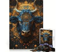 Taureau I Puzzle de 1000 pièces pour Adolescents Jeu de réflexion et d'entraînement cérébral Atelier d'écriture et de détente Cadeau attentionné 50x75cm