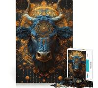 Taureau I Puzzles pour Adultes 1000 pièces, Jeu de réflexion Stimulant, apaisement de l'esprit, Collection d'œuvres d'art aux Contours Nets 38x26cm
