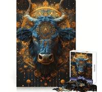 Taureau I Puzzles pour Adultes 1000 pièces, Jeu de réflexion Stimulant, apaisement de l'esprit, Collection d'œuvres d'art aux Contours Nets 38x26cm