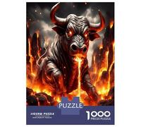 Taureau Lave feu 1000 Pièces Puzzle Classique Puissance fougueuse de la bête Pack Voitureton Extra-épais - Collectionneurs’ Favorite, Détente Mentale, Pause Bureau Voyage Et Fêtes 70x50cm/1000pcs