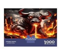 Taureau Lave feu 1000 Pièces Puzzle Puissance fougueuse de la bête Coffret Puzzle Voitureton Premium - Anti-Stress Et Déco Murale, Cadeau Femmes Hommes, Stimule Le Cerveau 70x50cm/1000pcs