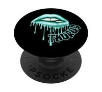 Taureau Lèvres Dégoulinantes Bleu Sarcelle Esthétique Graphique Zodiaque PopSockets PopGrip Adhésif