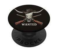 Taureau Longhorn, Style Western, Cowboy, Hors-la-Loi PopSockets PopGrip Adhésif