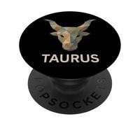 Taureau Low Poly Bull Zodiac Art PopSockets PopGrip Adhésif