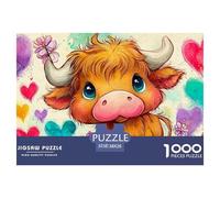 Taureau Mignon Puzzle Adulte 1000 Pièces L'Excellence du Puzzle-Défi - Conçu pour Une Clientèle Mixte (Homme, Femme, 14 Ans Et Plus) 38x26cm/1000pcs