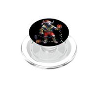 Taureau Portant Un Chapeau de Père Noël Noël Guirlande Lumineuse Cadeau PopSockets PopGrip pour MagSafe