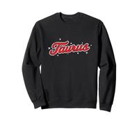 Taureau Rétro Script Zodiaque Rouge Sweatshirt