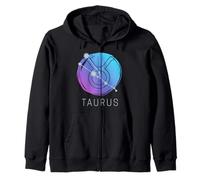 Taureau Signe du Zodiaque Art Astrologique Aquarelle Sweat à Capuche