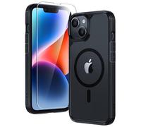 TAURI Coque Magnétique pour iPhone 13/iPhone 14 avec Protection écran, [Compatible avec MagSafe] Protection Anti-Choc Mince et Anti-Chute - Noir