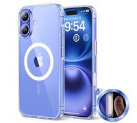 TAURI Coque Magnétique pour iPhone 16 Plus avec Bouton de Capture de Contrôle de Caméra, Compatible avec MagSafe [Protection Militaire][Anti-Jaunissement] -Coque Mince 6,7 Pouces-Transparent