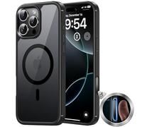 TAURI Coque Magnétique pour iPhone 16 Pro avec Bouton de Capture de Contrôle de Caméra, Compatible avec MagSafe [Protection Militaire][Anti-Jaunissement] -Coque Mince 6,3 Pouces-Noir