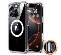 TAURI Coque Magnétique pour iPhone 16 Pro Max avec Bouton de Capture de Contrôle de Caméra, Compatible avec MagSafe [Protection Militaire][Anti-Jaunissement] -Coque Mince 6,9 Pouces-Transparent