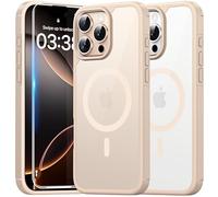 TAURI Coque Magnétique pour iPhone 16 Pro Max avec Protection écran, [Compatible avec MagSafe] Protection Anti-Choc Mince et Anti-Chute - Or Foncé