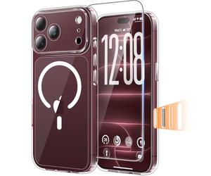 TAURI Coque Magnétique pour iPhone 18 Pro Max,Transparent | Protection D'écran Incluse, Compatible avec MagSafe, Bouton de Capture de Contrôle de Caméra, Anti-Choc Mince et Anti-Chute