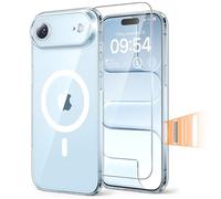 TAURI Coque Magnétique pour iPhone Air -Transparent | Protection D'écran Incluse, Compatible avec MagSafe, Bouton de Capture de Contrôle de Caméra, Anti-Choc Mince et Anti-Chute