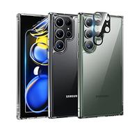 TAURI Coque pour Samsung Galaxy S23 Ultra avec Protection écran, Protection Militaire Anti-Choc Mince - Transparent