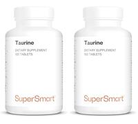 Taurine - Booste les Performances Physiques et Mentales - Acide Aminé Antioxydant - Aide à la Récupération Musculaire après Effort - Sans OGM - Vegan - Supersmart (Lot de 2)