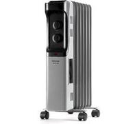 Taurus - Radiateur à bain d'huile Alpatec Dakar 1500 W | 7 éléments | 3 niveaux | Thermostat réglable | Protection anti-basculement & surchauffe | Jusqu'à 15 m² | Minuterie | Gris
