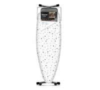 Taurus Argenta Elegance - Planche à repasser pliable, hauteur réglable jusqu'à 98cm, Support pour centrale vapeur, Housse 100% coton, Dimensions 48 x 130 cm, avec roues, Blanc