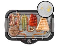 Taurus - Barbecue Électrique Maxim's | 2400W | Surface 41x24 cm | Thermostat Réglable | Bac à Eau Anti-Fumée | Utilisation Intérieure et Extérieure | Chaleur Uniforme, Gris, Noir