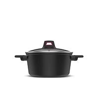 Taurus Best Moments Cazuela 24 - Casserole en aluminium forgé, diamètre de 24 cm, poignée ergonomique, tous les types de feux, revêtement anti-adhésif, passe au lave-vaisselle, sans PFOA, noir