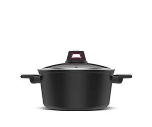 Taurus Best Moments Cazuela 28 - Casserole en aluminium forgé, diamètre de 28 cm, poignée ergonomique, tous les types de feux, revêtement anti-adhésif, passe au lave-vaisselle, sans PFOA, noir