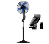 Taurus Boreal 16CR Digital - Ventilateur sur pied 50W, numérique, hauteur jusqu'à 130cm, 5 lames, Dimètre 40cm, 3 vitesses, minuterie de 7,5 heures, oscillant et inclinable, silencieux 60 dBA