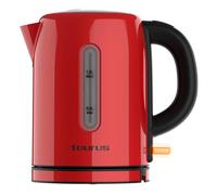 Taurus - Bouilloire électrique vintage 2400W | 1L | Base 360° | Arrêt automatique | LED | Acier inox | Poignée ergonomique | Indicateur d’eau | Design rétro rouge