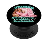 Taurus Bratcore Esthétique Teal Y2K Girl Zodiac Graphic PopSockets PopGrip Adhésif
