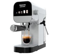 TAURUS Cafetière à expresso Euforia numérique | 1350 W | Pression 20 bars | Réservoir 900 ml | Bras 1 et 2 sorties | Vaporisateur | Écran tactile | Surface chauffante tasses | Finition en inox