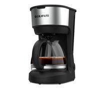 Taurus - Cafetière à filtre Verona 6 Inox | 6 tasses | 600 W | Pichet en verre gradué | Réservoir d'eau visible | Filtre réutilisable | Arrêt automatique | Finitions en inox |