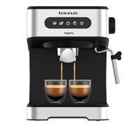 Taurus Cafetière expresso Trento 20 bar | 1 ou 2 tasses | arrêt automatique | contrôle tactile | vaporisateur à lait | Design élégant en acier inoxydable