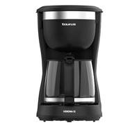 TAURUS Cafetière Verona 12, 680 W, 1250 ml, plaque chauffante Intense Flavour Tech, filtre permanent lavable, verseuse en verre anti-goutte, design compact en noir mat, sans BPA