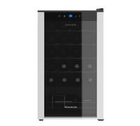 Taurus WC24C - Refroidisseur à vin pour 24 bouteilles, silencieux, ne vibre pas, isolation intérieure spéciale, porte vitrée, température réglable, éclairage intérieur, noir