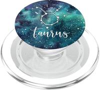 Taurus - Cool Aqua Astrological Horoscope Zodiac Sign PopSockets PopGrip pour MagSafe